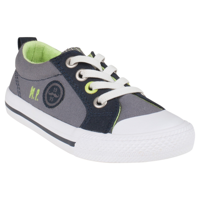 Baskets basses à lacets avec patch moustache du 24 au 29 
