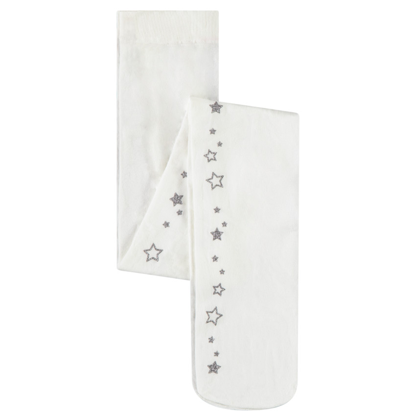 Paire de collants fin uni avec étoiles fantaisie pour fille  