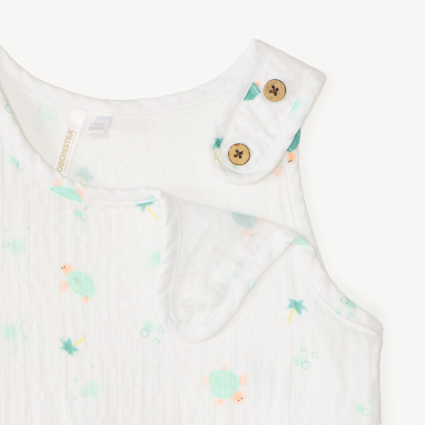 Combinaison courte imprimé tortue pour bébé garçon  