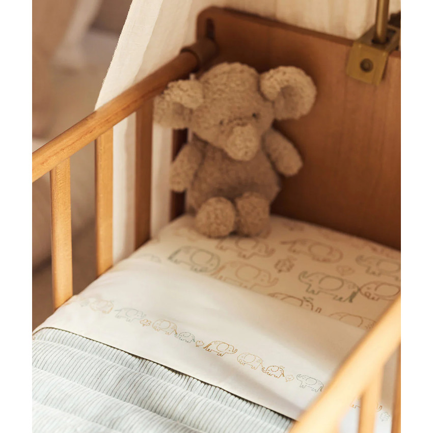 Drap-housse jersey - 60x120 cm - Elephant Tales 