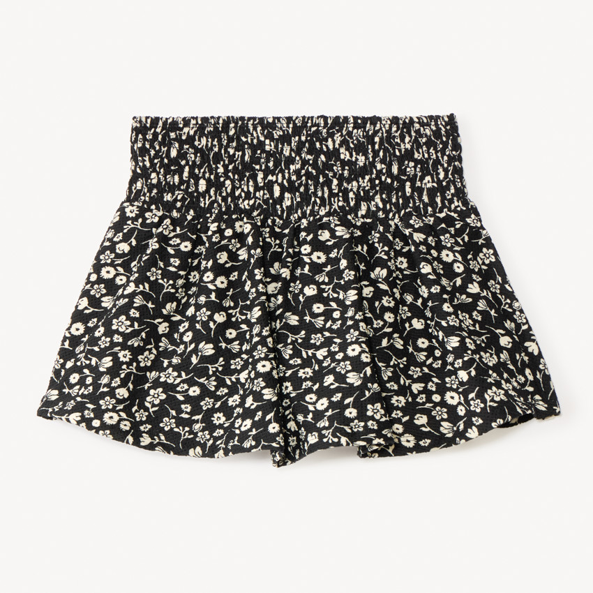 Jupe-short avec taille smockée imprimé fleuri pour fille