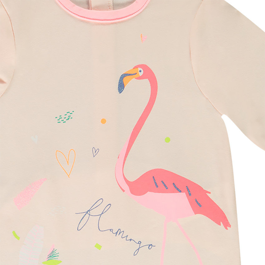 Lot de 3 dors-bien à manches longues imprimé flamants roses pour bébé fille 