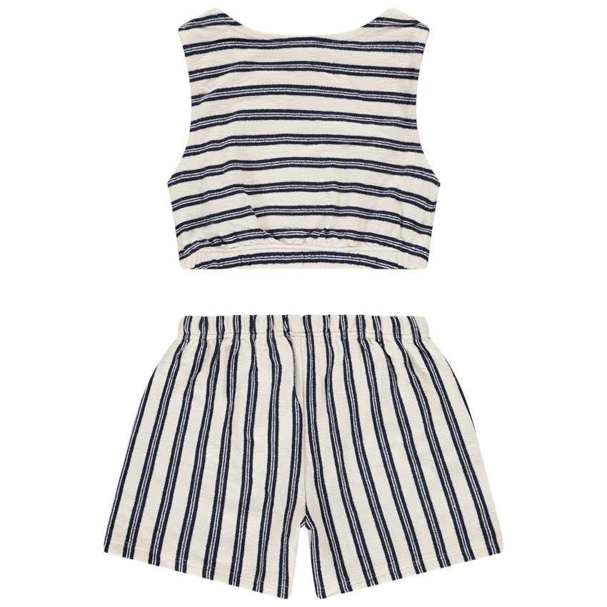 Ensemble court 2 pièces total look rayé pour fille 