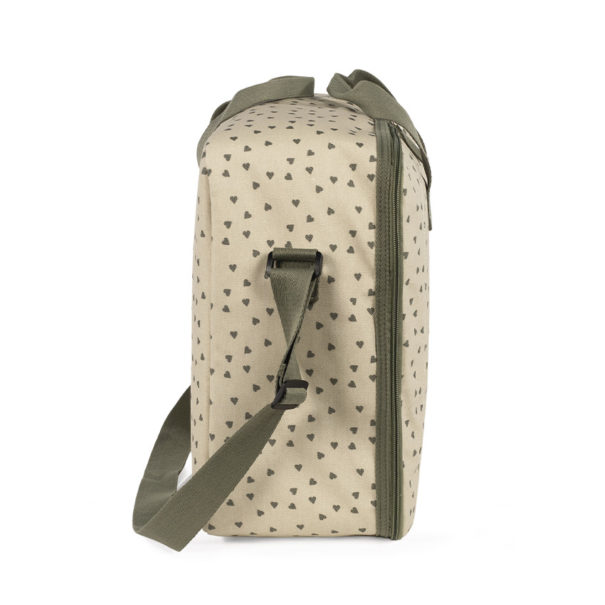 Valise bébé de maternité imprimé cœurs Poppy mousse 