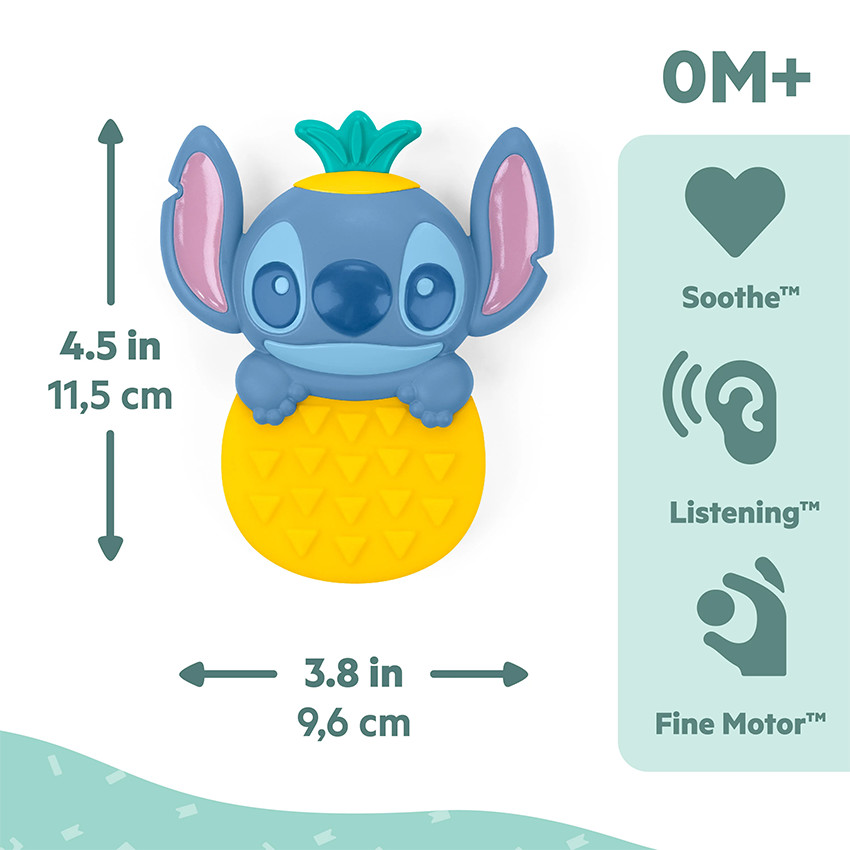 Anneau de dentition et hochet Stitch Disney Ananas - Jaune (Bright Starts) - Image 2