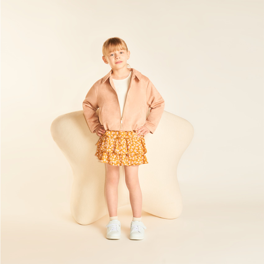 Veste courte fille en suédine 