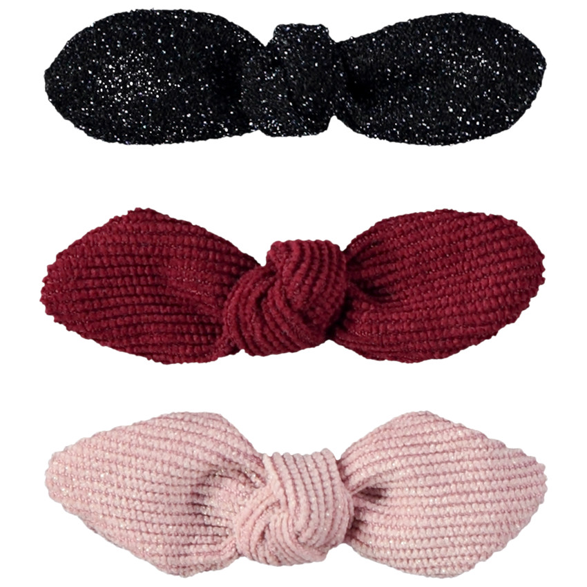 Lot de 3 barrettes nœuds pour fille 