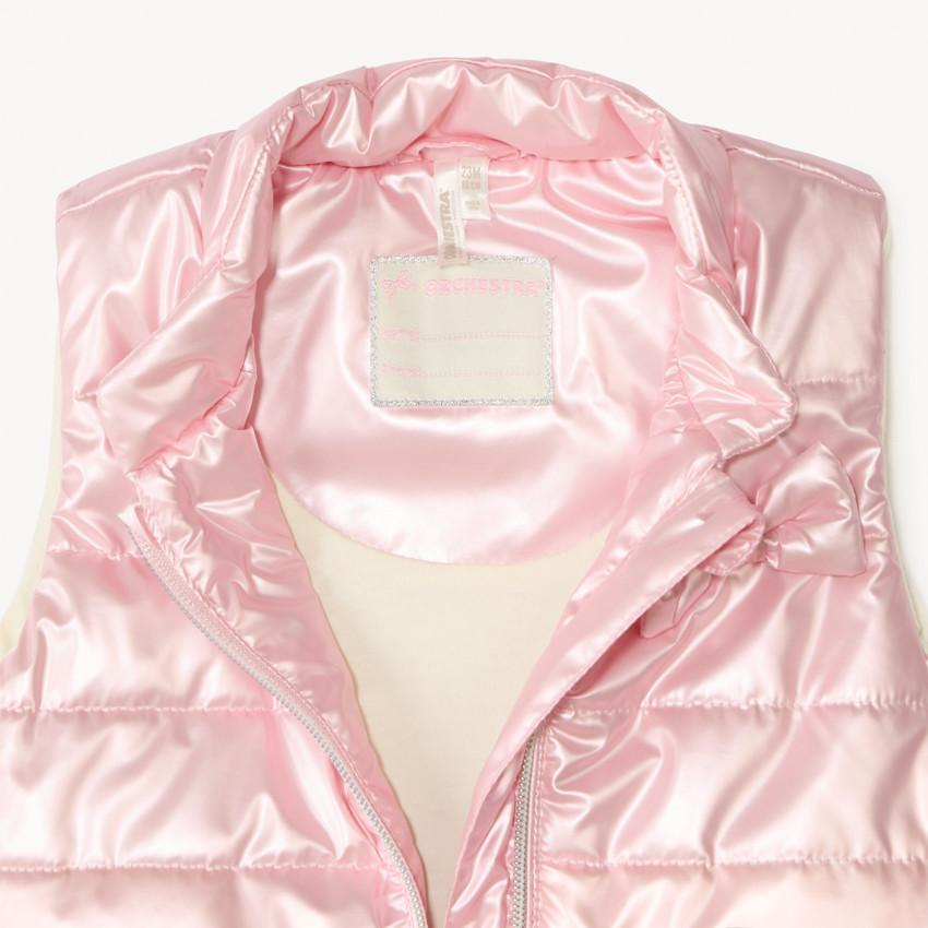 Doudoune sans manches effet métallisé pour bébé fille 