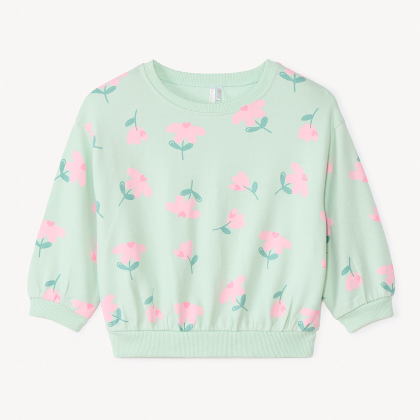 Sweat molleton oversize imprimé pour bébé fille 