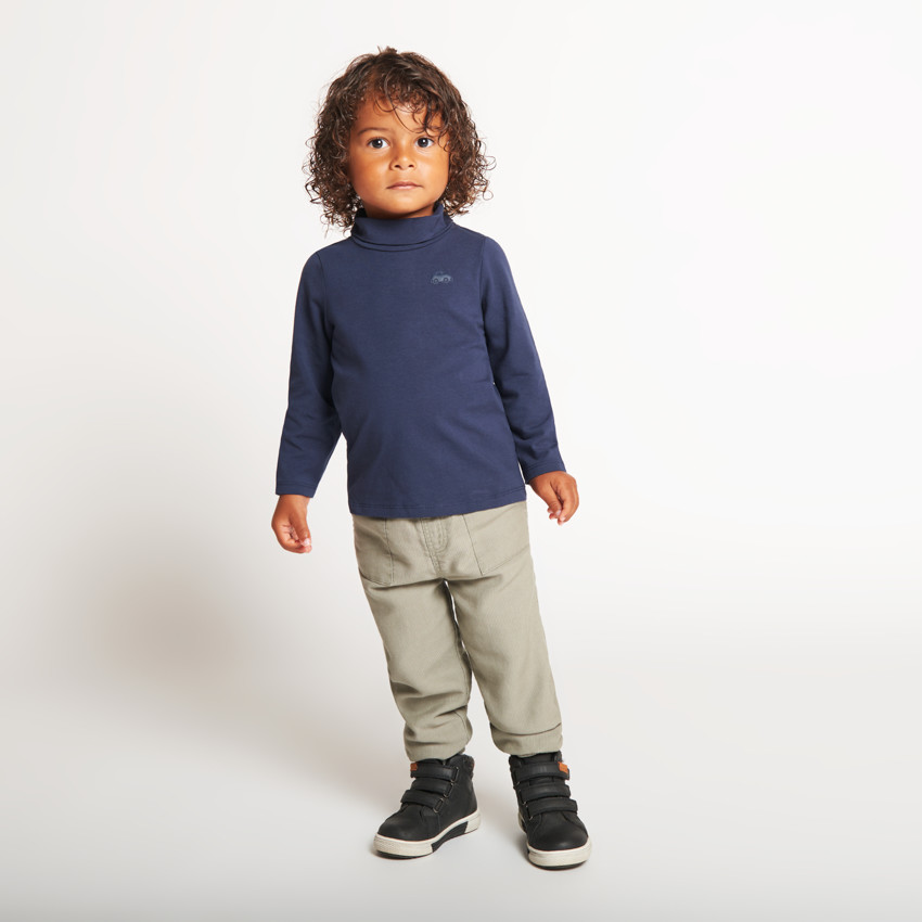 Lot de 2 sous-pulls col roulé unis pour bébé garçon 