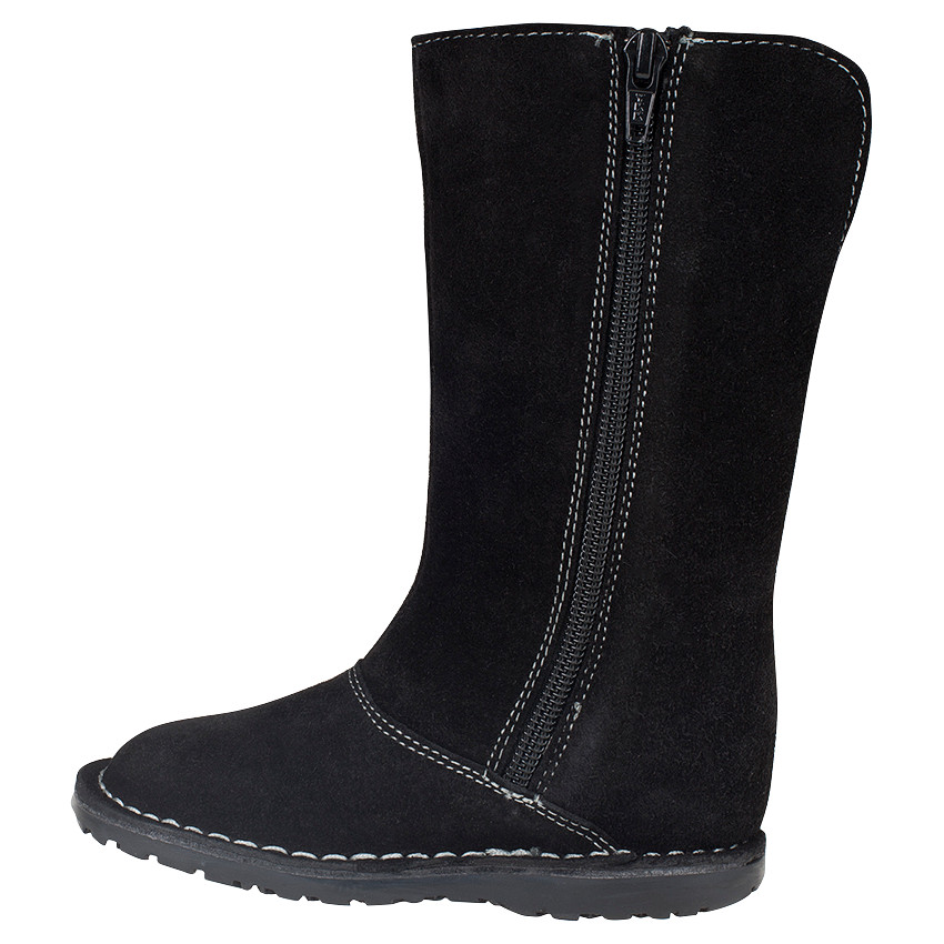Bottes noires en cuir avec patchs fantaisie et rivets 