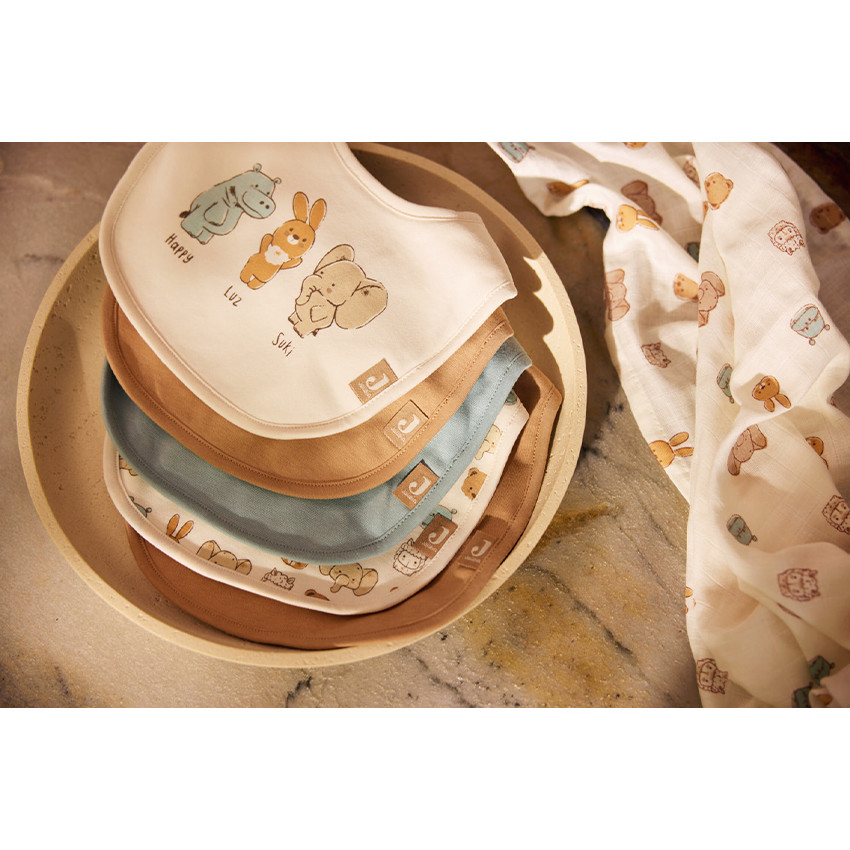 Lot de 5 bavoirs imperméable 0-36m Jollies  