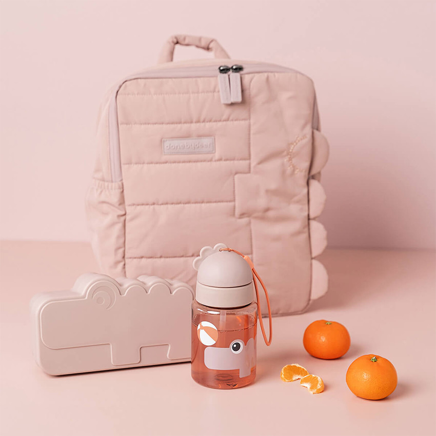 Gourde à paille 280ml Playground rose 