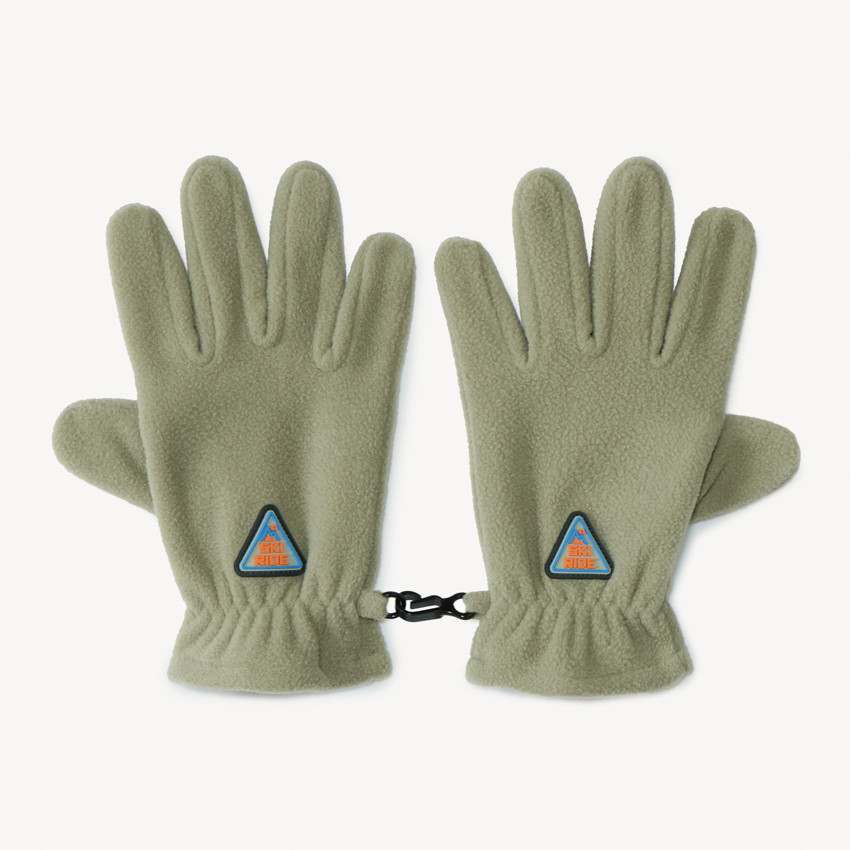 Gants en micropolaire avec badge ski pour garçon 