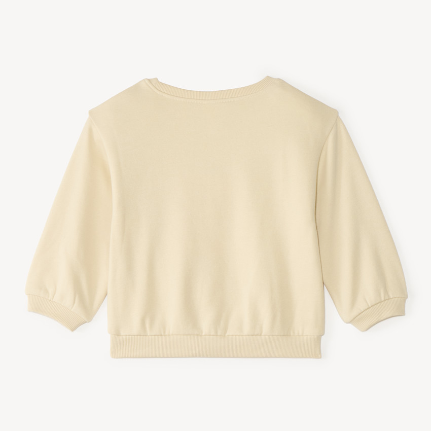 Sweat en molleton 1/2 oversize print fantaisie pour bébé fille 