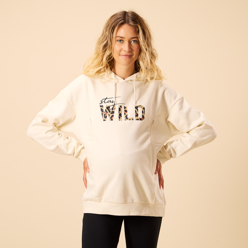 Sweat de grossesse et d'allaitement à zip print Wild 