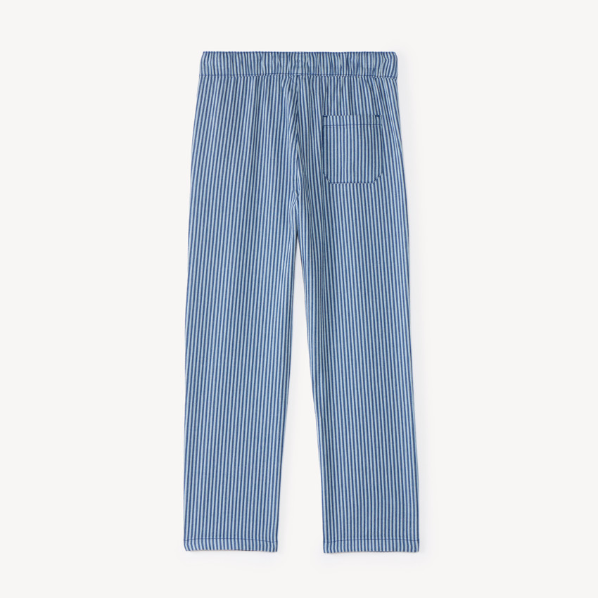 Pantalon garçon baggy toile rayée 