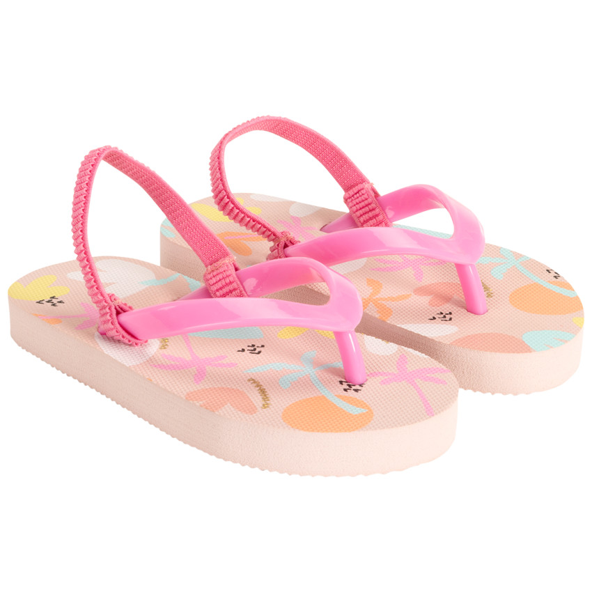 Tongs imprimé palmiers arty pour fille avec lanière selon l'âge 