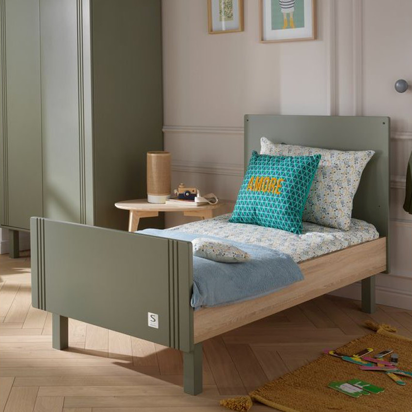 Lit évolutif Little Big Bed 70 x 140 cm - Éléonore Kaki 