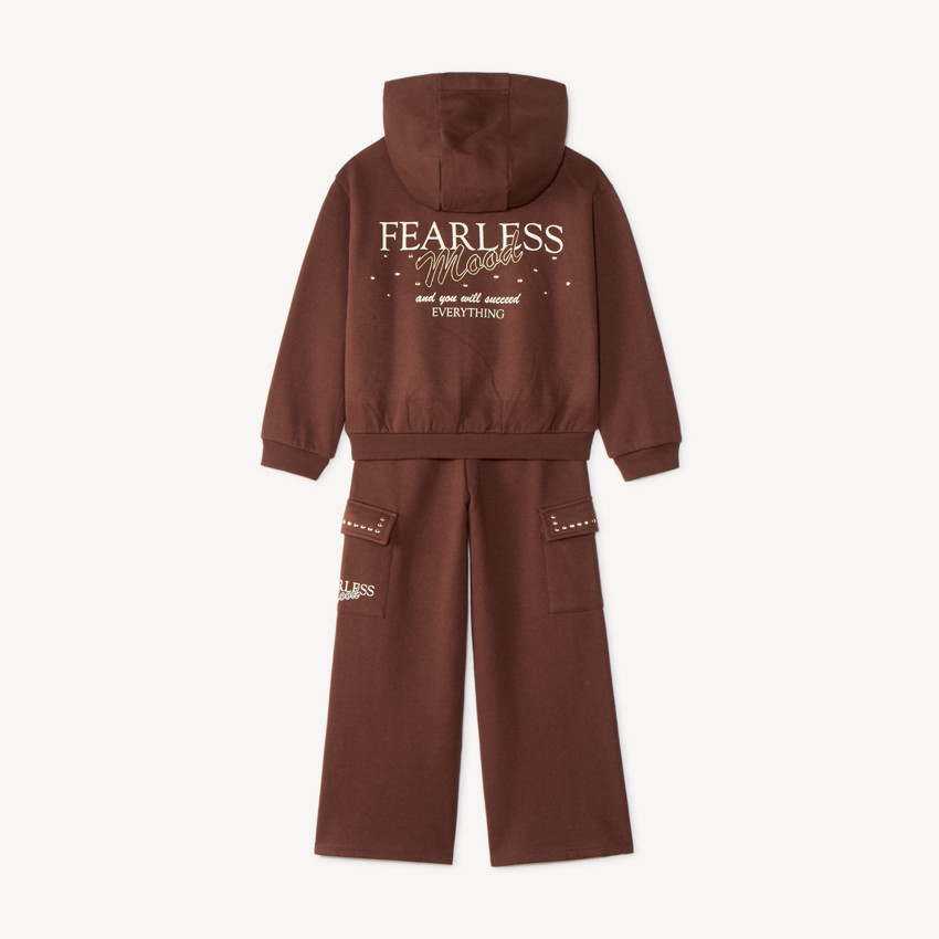 Ensemble de jogging fille sweat à capuche et pantalon cargo 