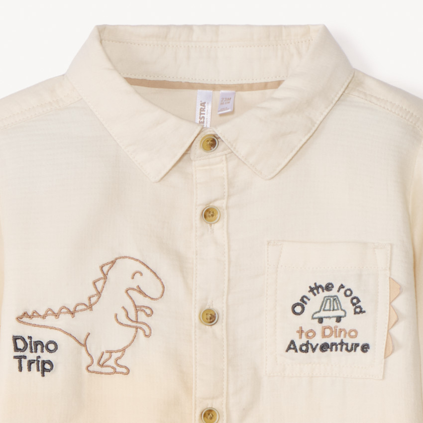 Chemise manches longues motifs dinos pour bébé garçon 