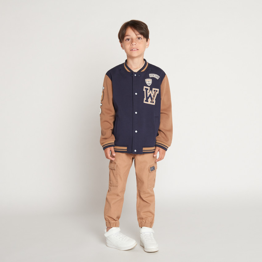 Pantalon style cargo uni avec poches pour garçon 