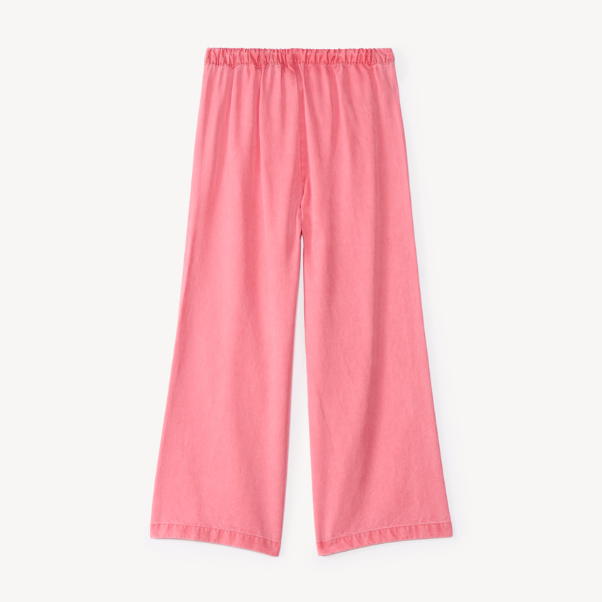 Pantalon large fille à nœud rose 