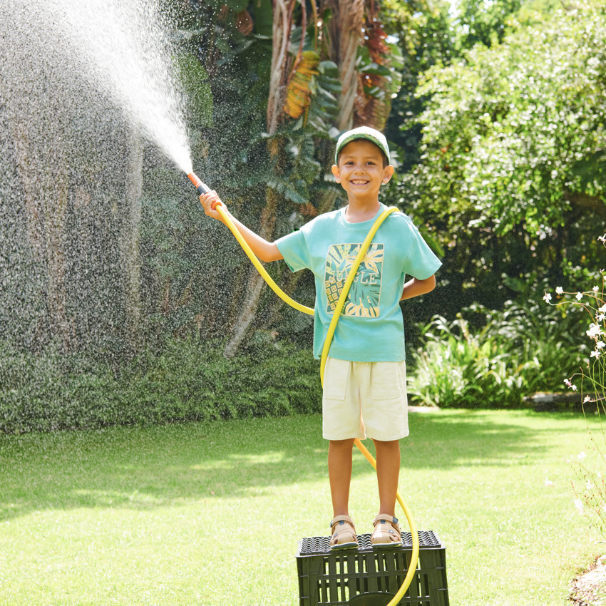 Bermuda en toile effet lin pour garçon  