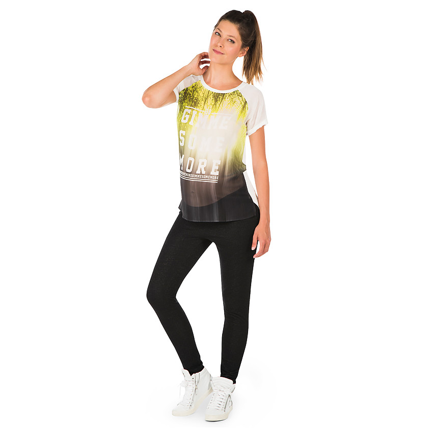 Tee-shirt manches courtes de grossesse imprimé effet voile  