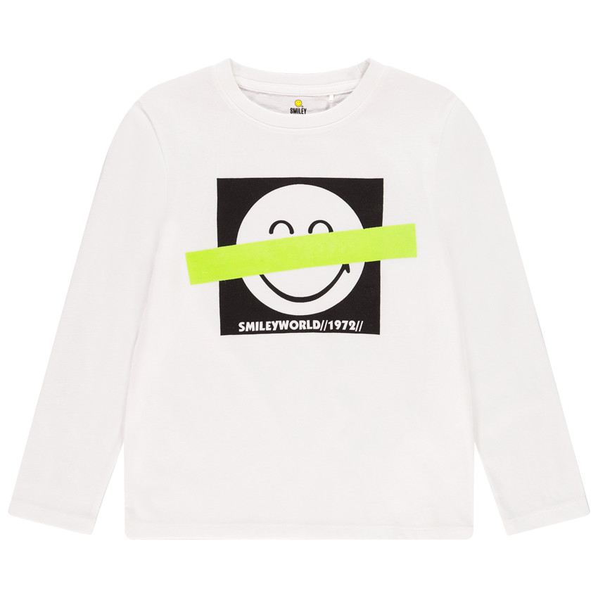 T-shirt manches longues en coton SmileyWorld pour garçon 