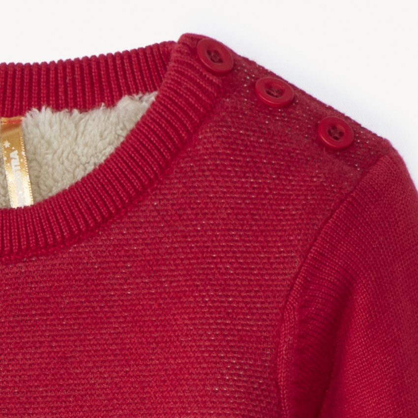Pull de Noël en tricot doublé sherpa pour bébé garçon 