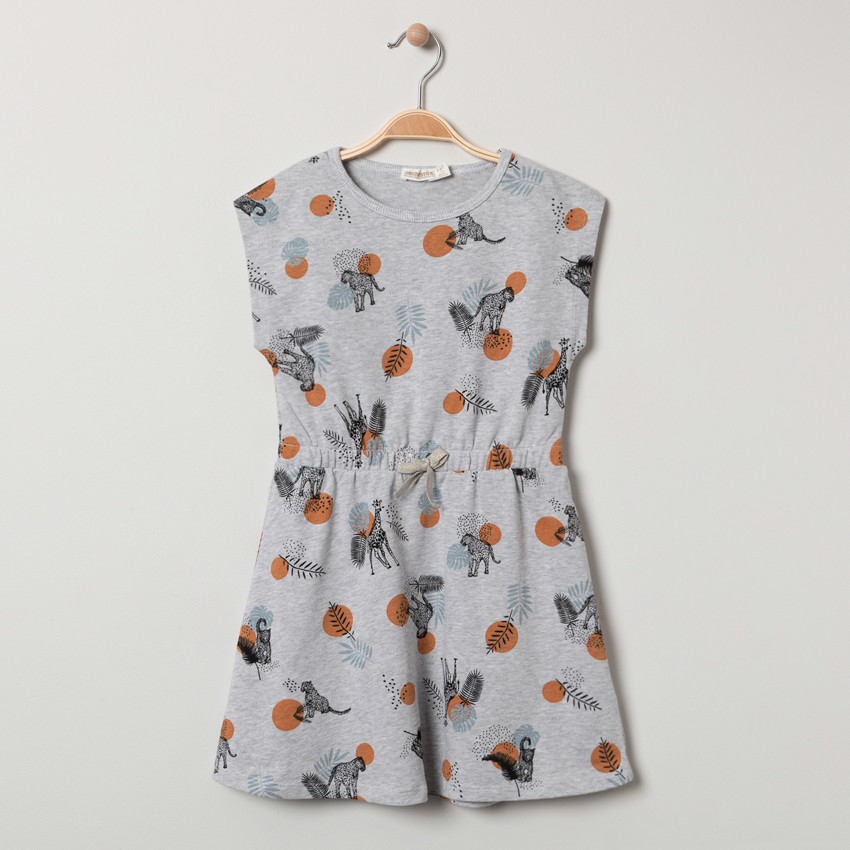Robe en jersey sans manches imprimée léopards 