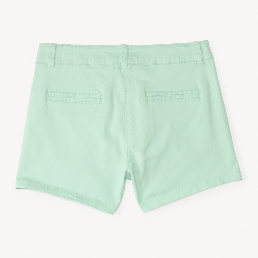 Short en twill uni effet pince pour fille 