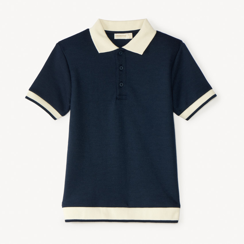 Polo manches courtes bicolore pour garçon.  