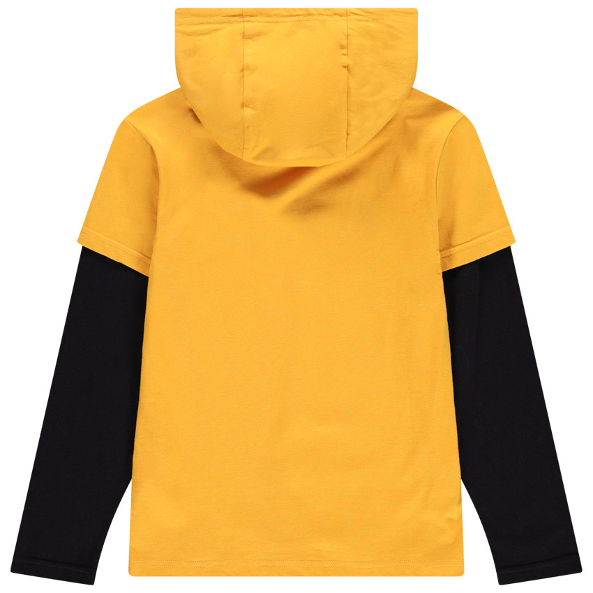 Junior - T-shirt manches longues à capuche bicolore print Smiley 