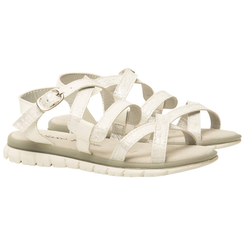 Sandales blanches brides brillantes pour fille