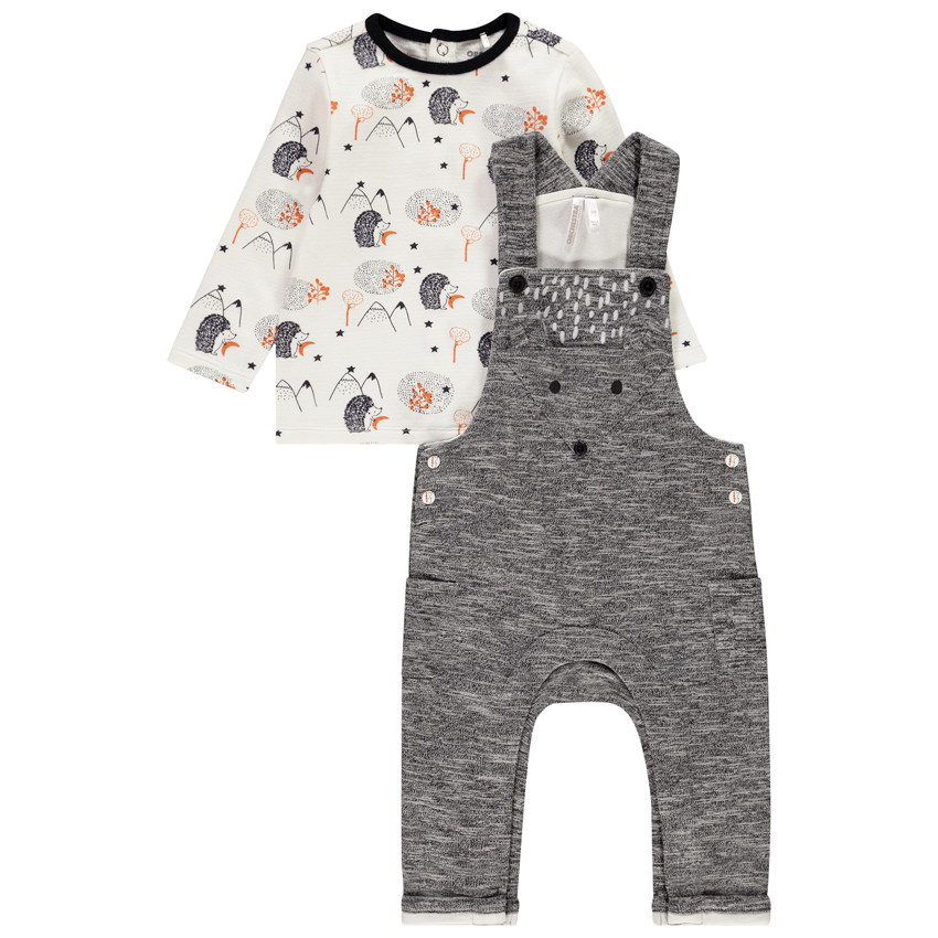 Ensemble avec salopette et t-shirt imprimé pour bébé garçon 