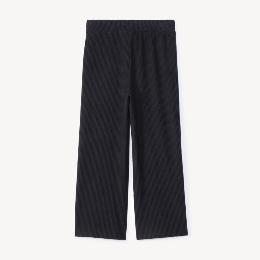 Legging uni forme droite en maille côtelé pour fille 