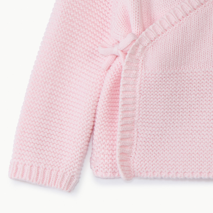 Gilet en tricot effet cache-cœur pour bébé fille prématurée 