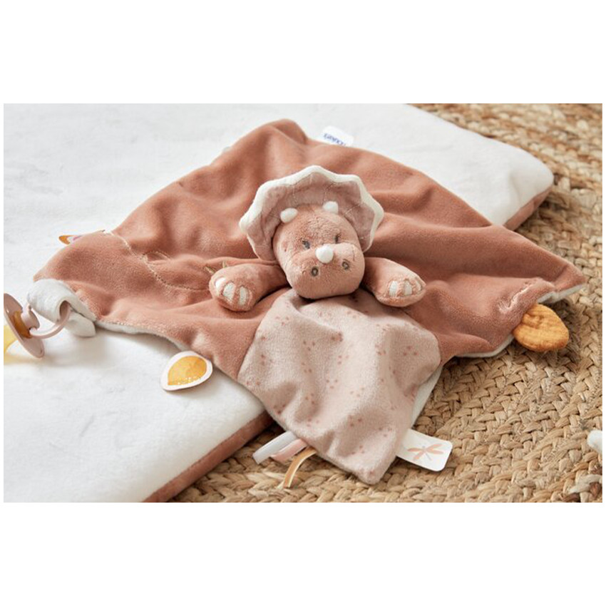 Doudou marionnette en veloudoux Popsie rose poudré 