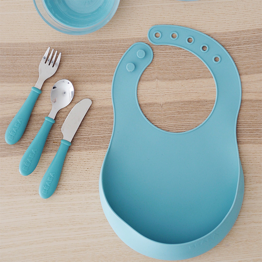 Set de 2 bavoirs en silicone - Light Mist / Airy Green 