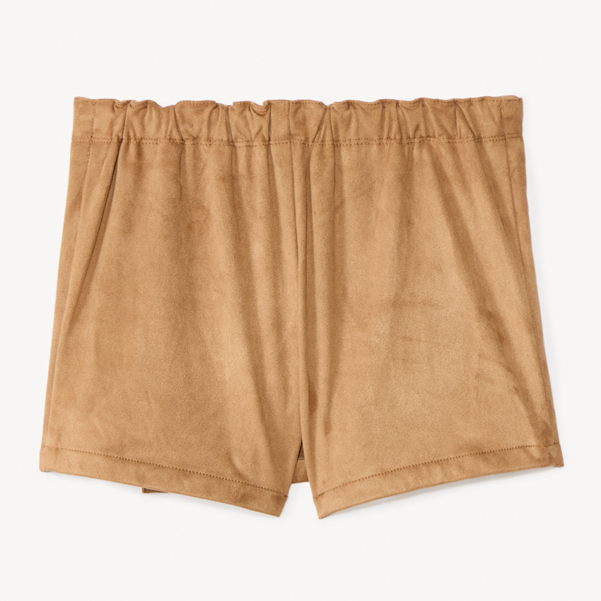 Jupe-Short portefeuille effet daim pour fille  