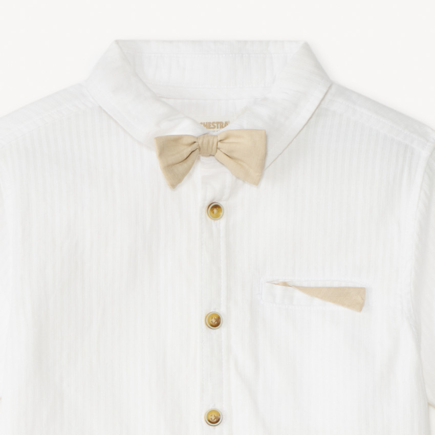 Chemise manches courtes + nœud papillon pour garçon 