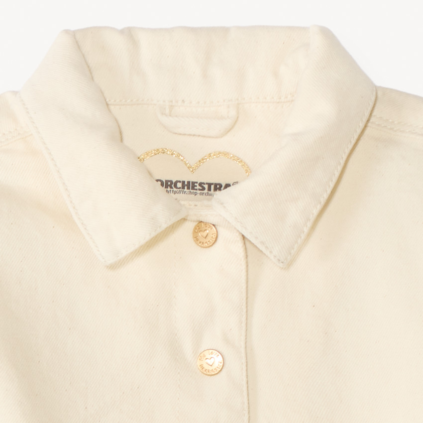 Veste en denim uni avec broderie cœurs pour bébé fille 