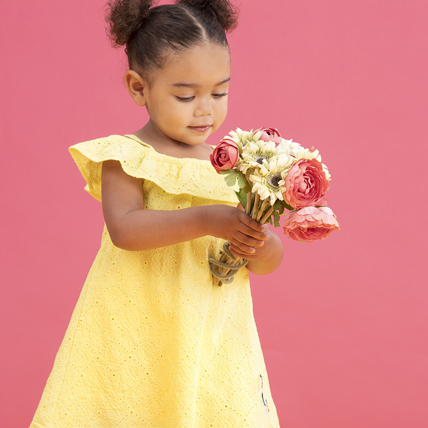 Robe jaune broderie anglaise sales