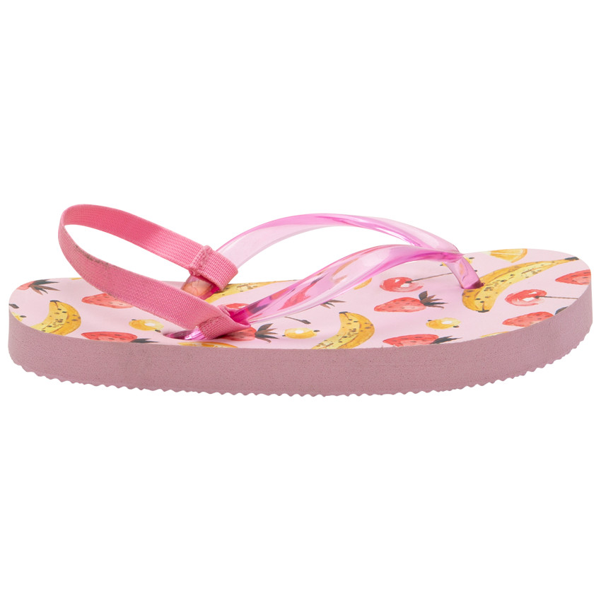 Tongs à bride transparente et fruits printés pour fille