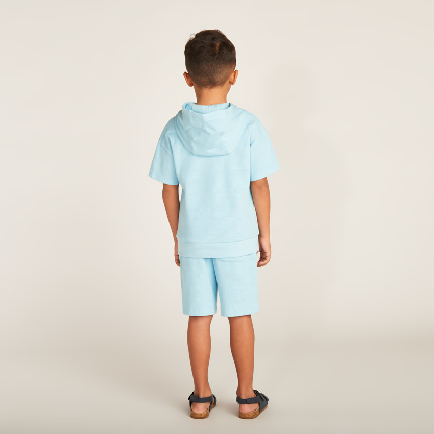 Ensemble 2 pièces t-shirt style sweat + short print surf pour garçon 