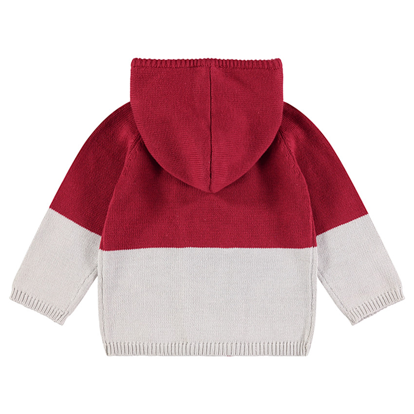 Gilet en tricot bicolore avec double boutonnage 