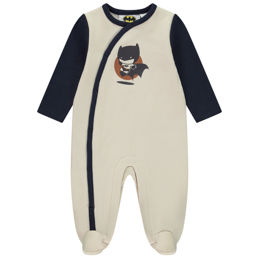 Dors-bien en velours avec print Batman Warner pour bébé garçon avec ouvertures différentes selon l'âge 