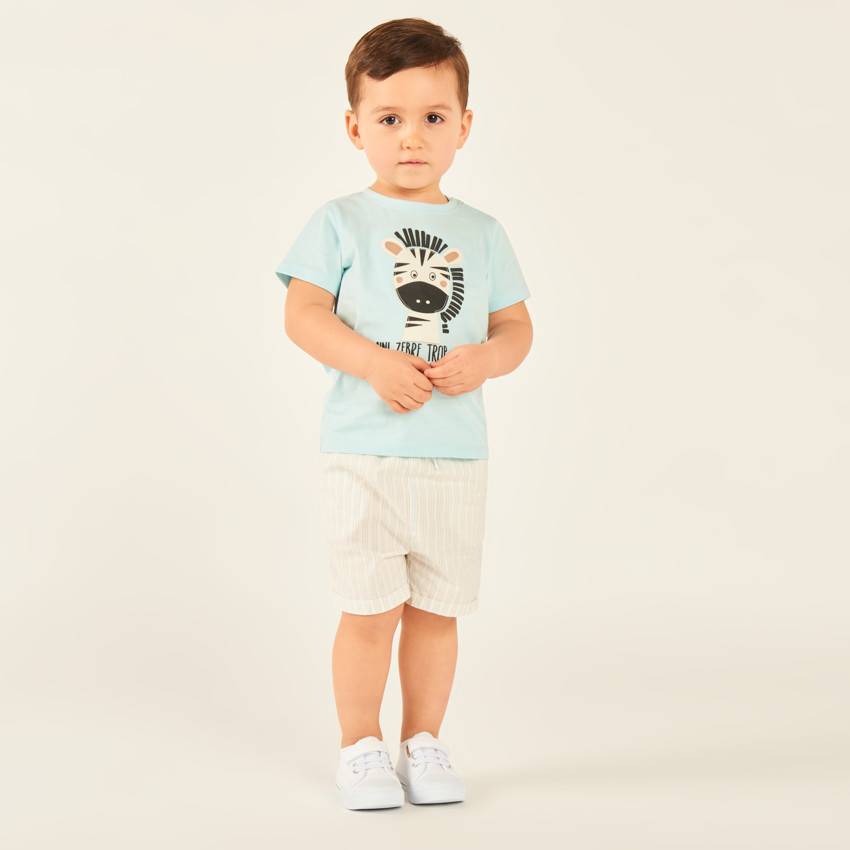 T-shirt manches courtes uni Zèbre pour bébé garçon